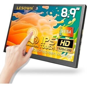 LESOWN 8.9 inch Portable Monitor Touchscreen IPS HD 1920x1200 VESA Mountable